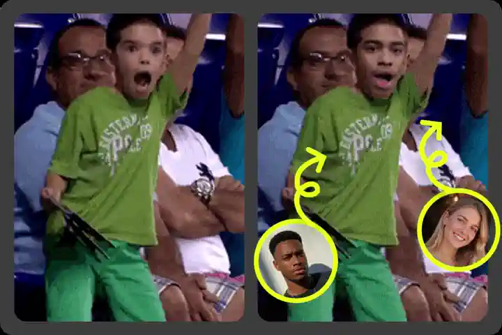 Group GIF example showing individual face replacements